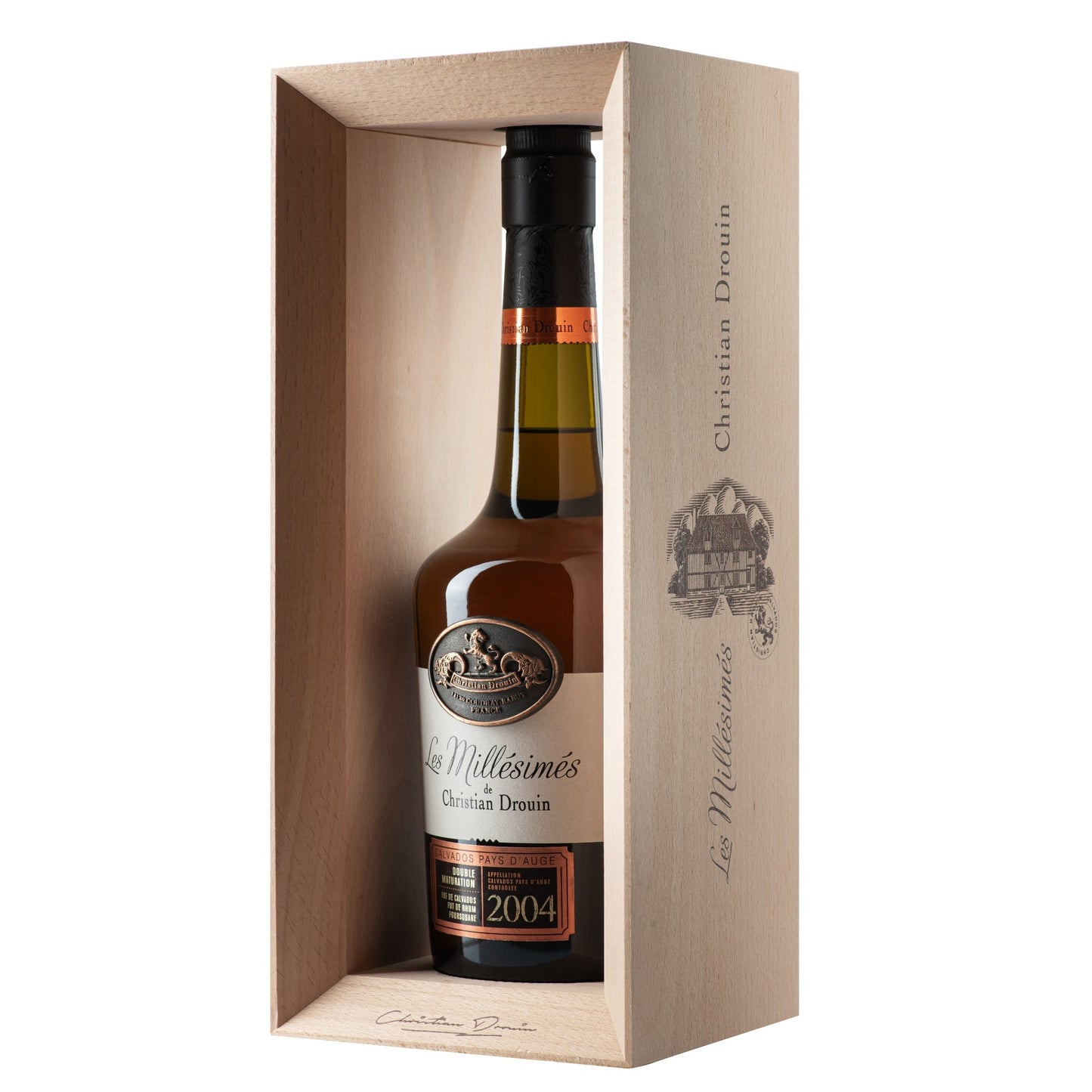 Calvados Pays d'Auge Millésime 2004 Christian Drouin Boîte