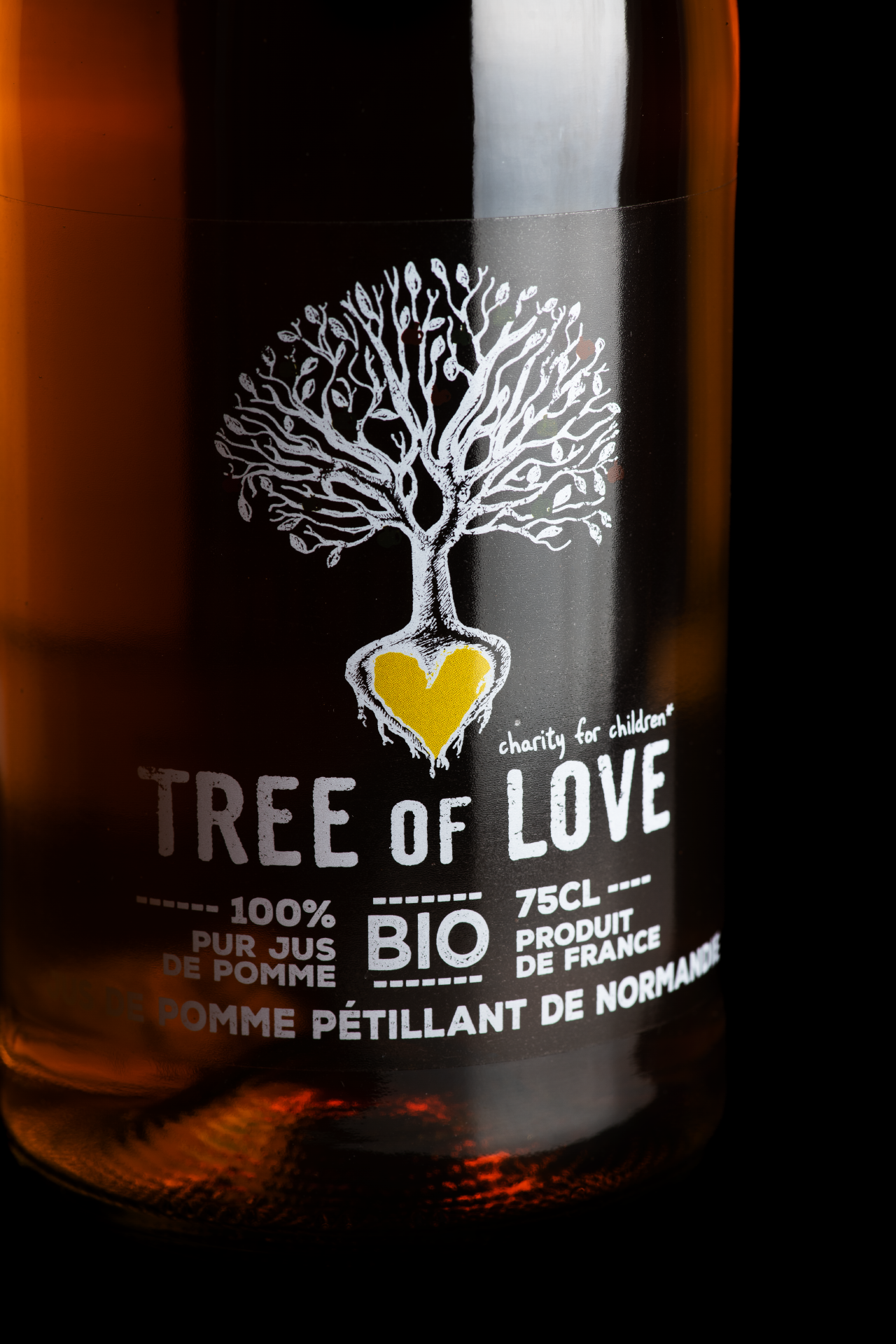 Jus de pomme pétillant Tree of Love Christian Drouin Bouteille