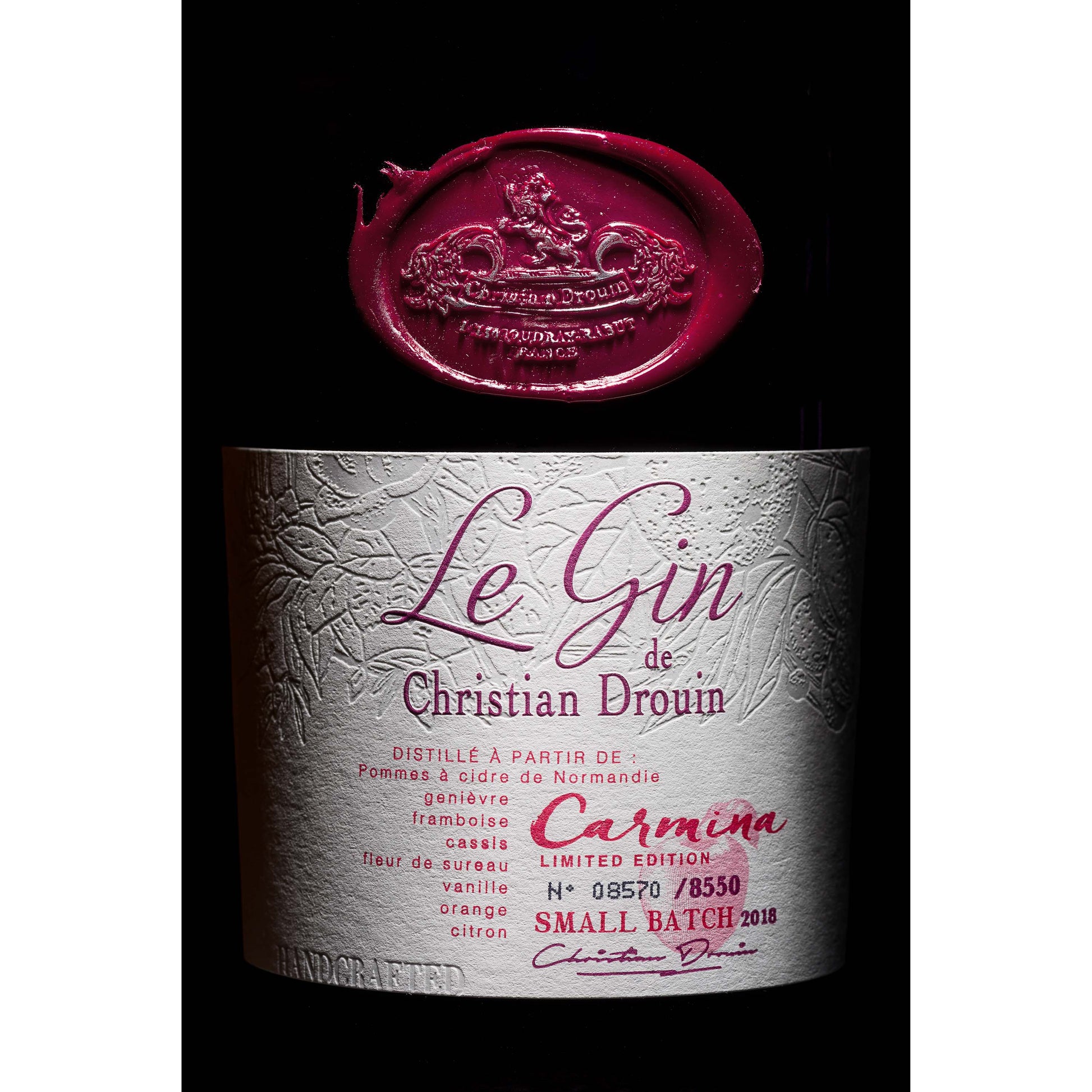 Le Gin Carmina Christian Drouin Étiquette