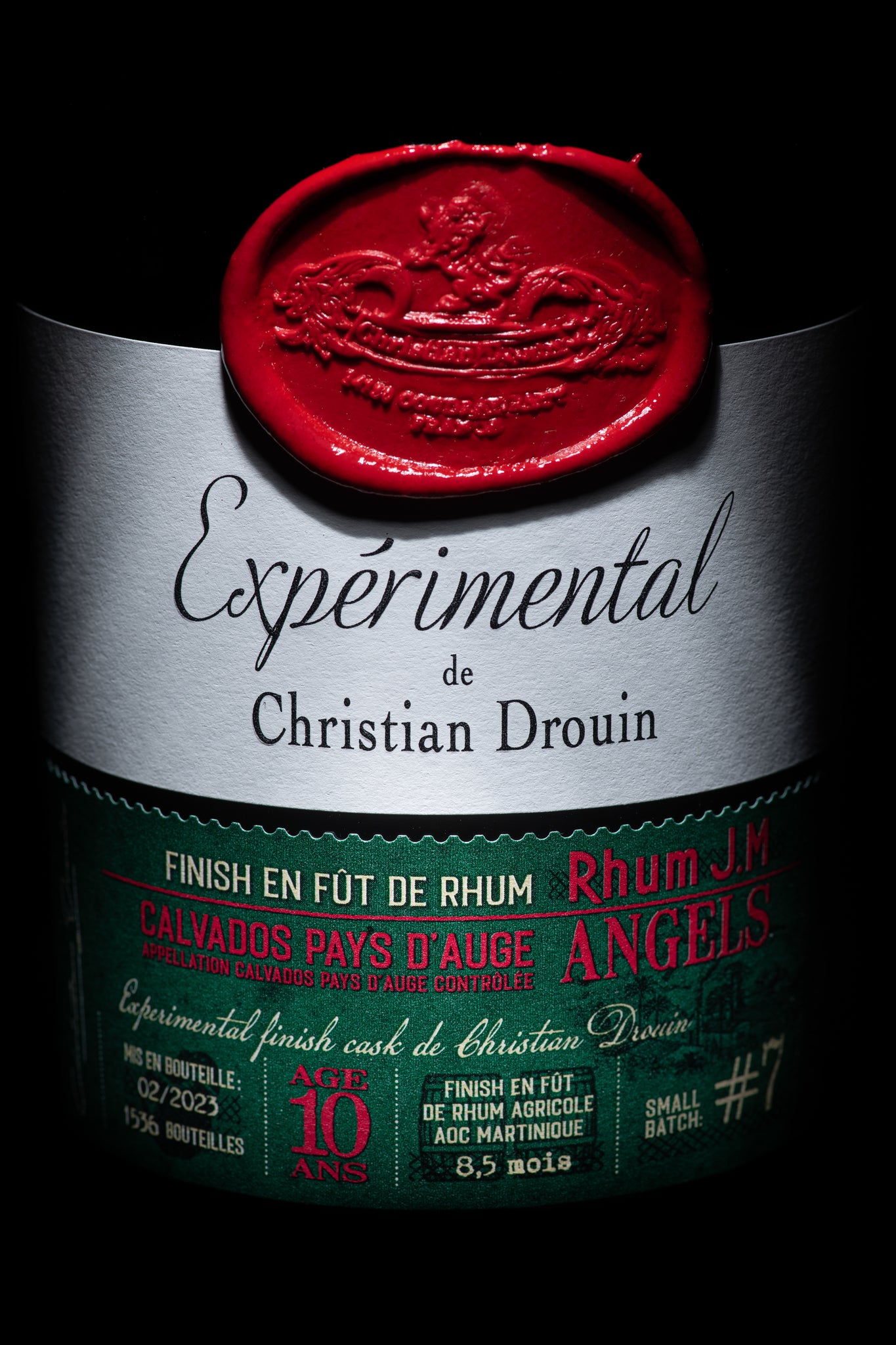 Rhum J.M Angels Calvados Pays d'Auge Christian Drouin Étiquette
