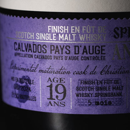 Springbank Angels Calvados Pays d'Auge Christian Drouin Whisky