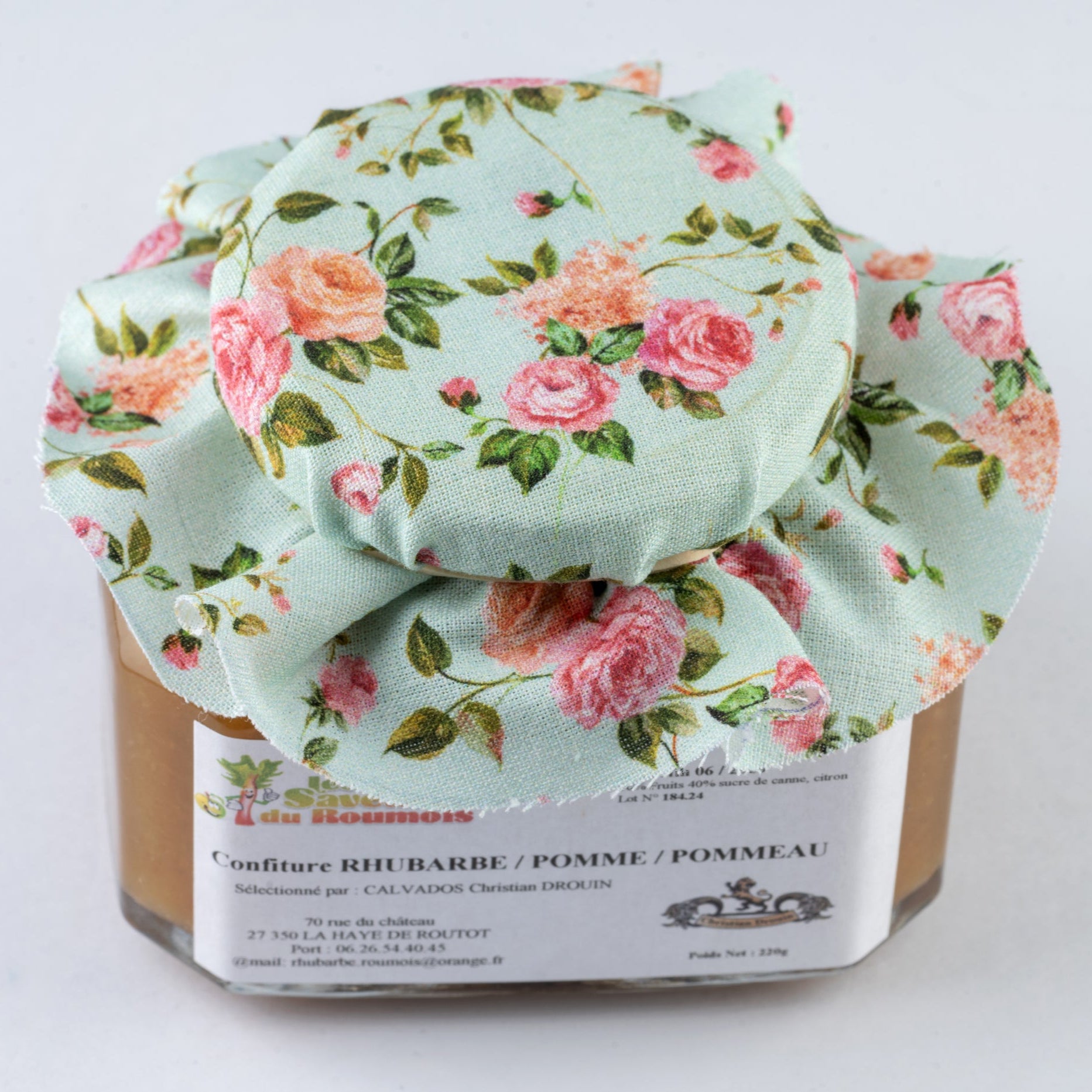 Confiture Rhubarbe/Pomme/Pommeau 220g - Christian Drouin